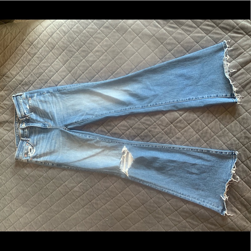 American Eagle jeans super high rise flair size 2